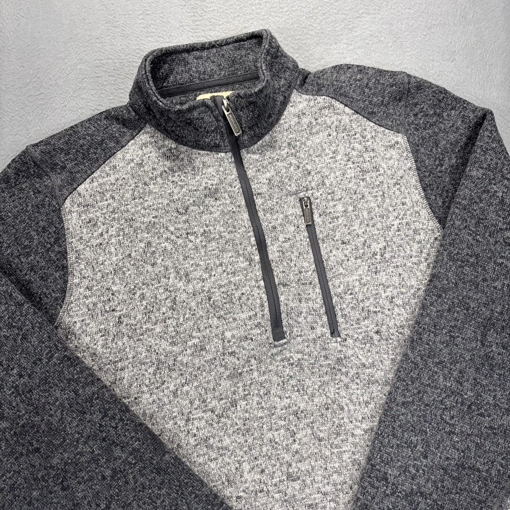 Woolrich Better Sweater Mens XL Fleece Quarter Zip Gray Knit Stretch Outdoors